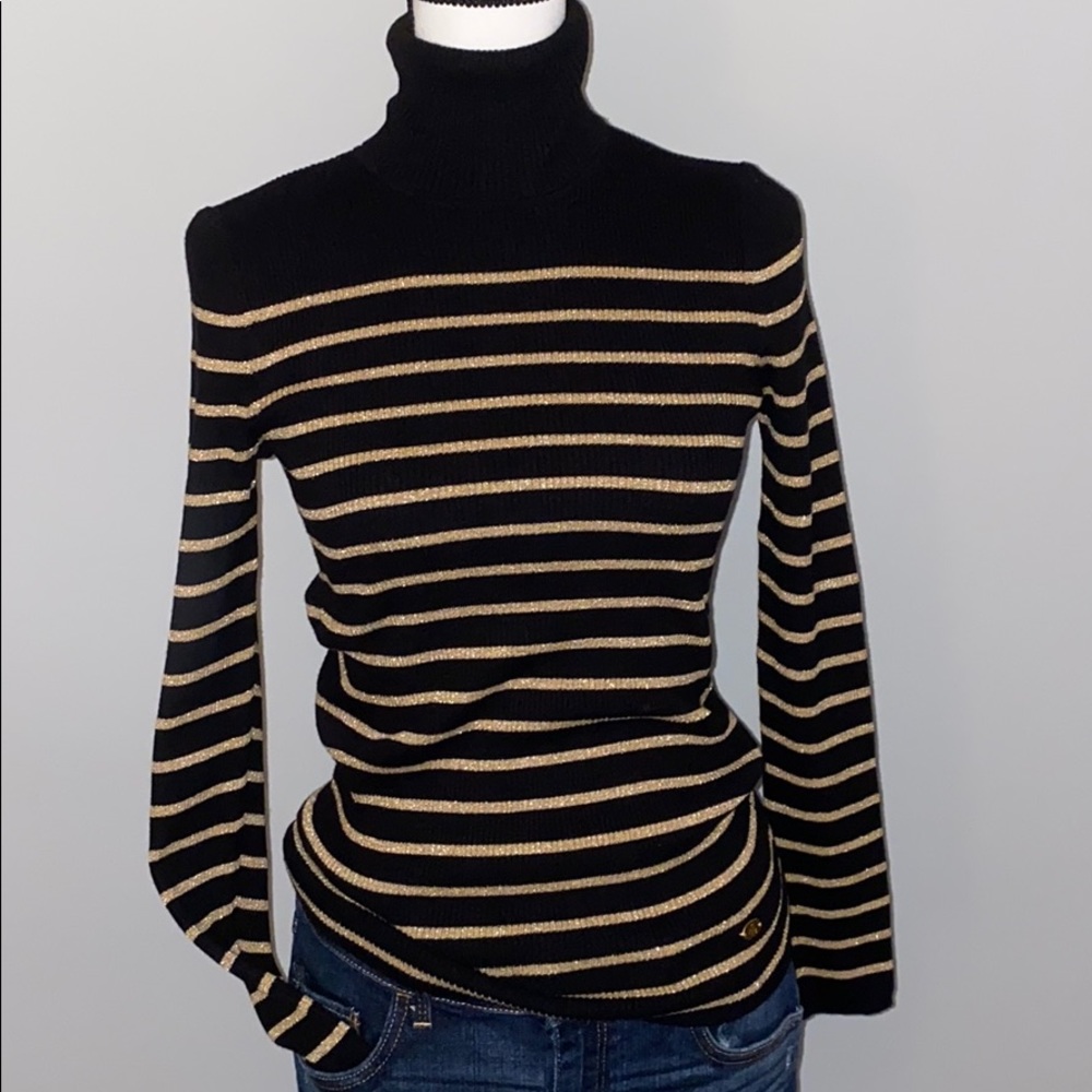 Lauren Ralph Lauren Striped Turtleneck Sweater